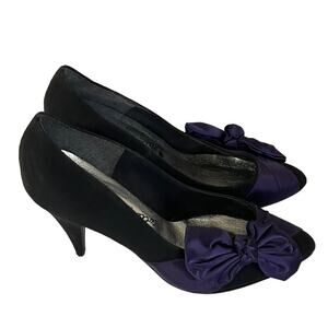 The PM Collection 925 Vintage 7 Vampire Fairy Grunge Purple Black Cone Heels